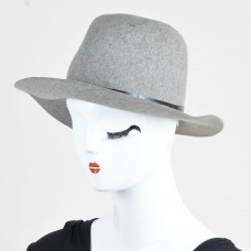 Rag & Bone Gray Felted Wool Black Leather Trim Fedora Hat SZ S  eb-74192773
